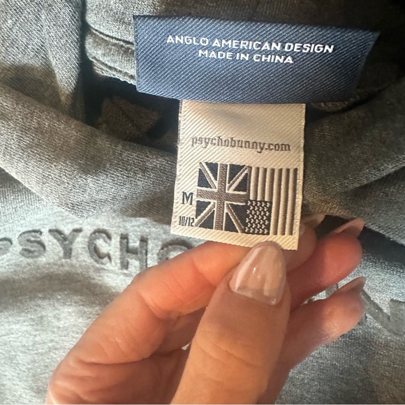 Psycho Bunny Kids Pullover Hooded Sweatshirt Felt Spell Out Logo M (10-12) #256 - Picture 4 of 5